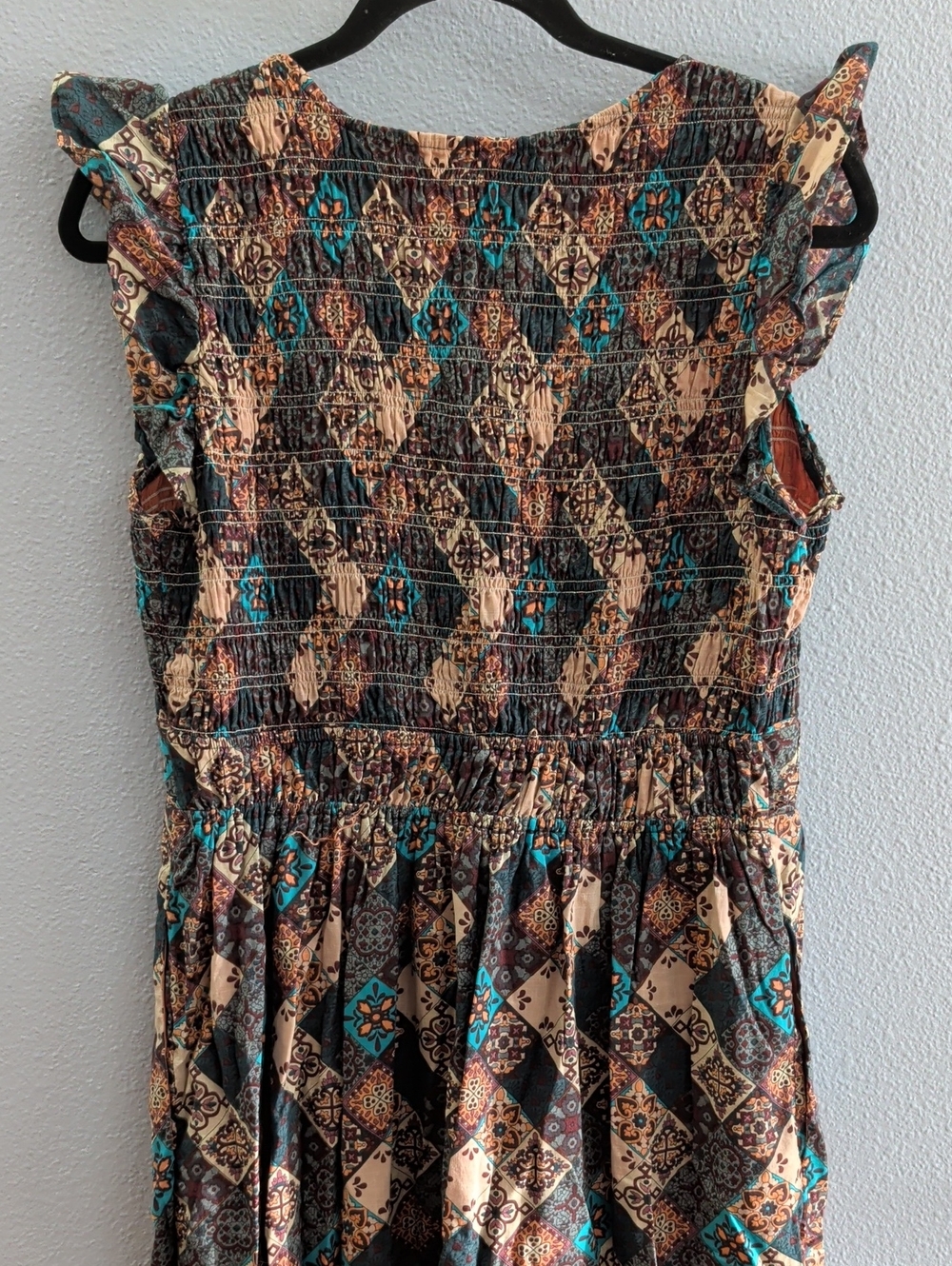 By Anthropologie Peregrine Boho Printed Maxi Dress with Turquoise Accents - Picture 4 of 13